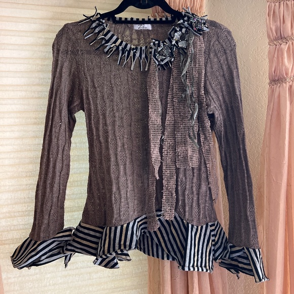 Zba Zee-Ba Tops - Zee-ba Zba Knit Funky Avant-garde Top